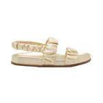 Ruched Flat Leather Sandals