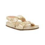 Ruched Flat Leather Sandals
