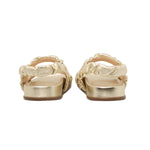 Ruched Flat Leather Sandals