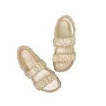 Ruched Flat Leather Sandals