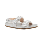 Ruched Flat Leather Sandals