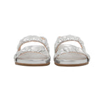 Ruched Flat Leather Sandals