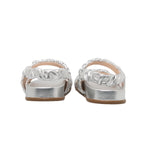 Ruched Flat Leather Sandals