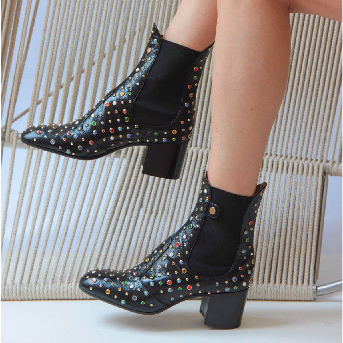 Angie Multi Coloured Studded Boots
