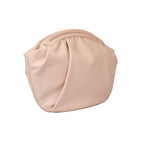 Millie Ruched Round Leather Clutch