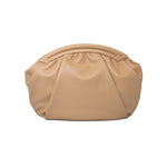 Millie Ruched Round Leather Clutch