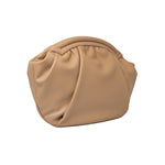 Millie Ruched Round Leather Clutch
