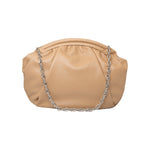 Millie Ruched Round Leather Clutch