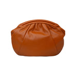 Millie Ruched Round Leather Clutch