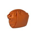 Millie Ruched Round Leather Clutch