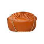 Millie Ruched Round Leather Clutch