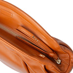 Millie Ruched Round Leather Clutch