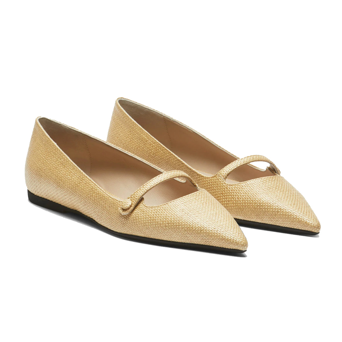 Classic Flat Raffia Ballet Pumps