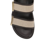 Barrette Double Strap Canvas Flat Sandal