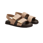 Barette Double Strap Nubuck Flat Sandals