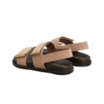 Barette Double Strap Nubuck Flat Sandals