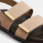 Barette Double Strap Nubuck Flat Sandals