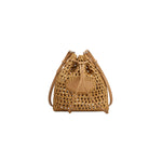 Mini Bucket Bag in Raffia and Leather