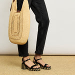 Bow Hobo Raffia Bag