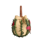 Crossbody Raffia Cactus Floral Bag