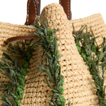 Crossbody Raffia Cactus Floral Bag