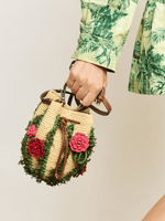 Crossbody Raffia Cactus Floral Bag
