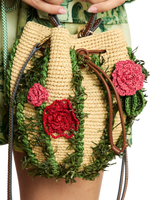 Crossbody Raffia Cactus Floral Bag