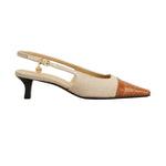 Slingback Pumps in Canvas and Leather