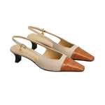 Slingback Pumps in Canvas and Leather