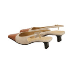 Slingback Pumps in Canvas and Leather