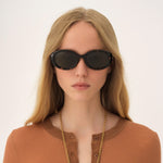 Marcie Small Oval Acetate Sunglasses