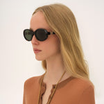 Marcie Small Oval Acetate Sunglasses