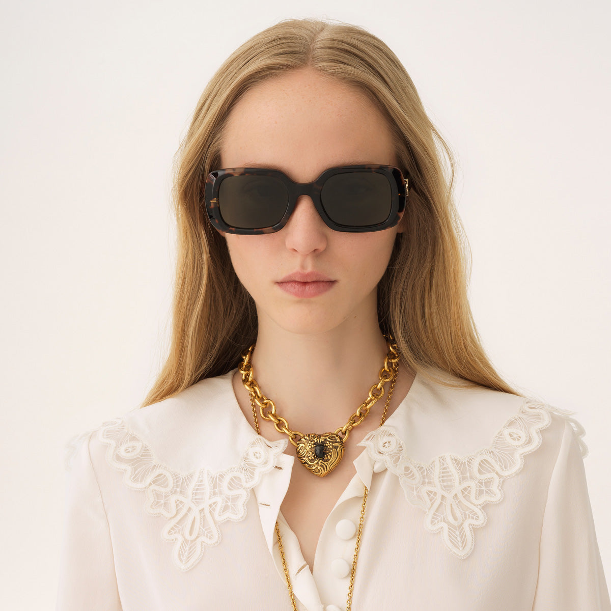 Marcie Rectangular Acetate Sunglasses