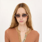 Chloe Holly Oval Metal Sunglasses
