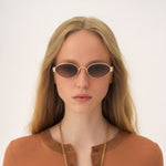 Chloe Holly Oval Metal Sunglasses