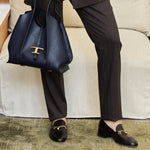 Charm 35 Block Heel Leather Loafers