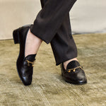 Charm 35 Block Heel Leather Loafers
