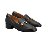 Charm 35 Block Heel Leather Loafers