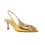 Fringed Studded Slingback Pump