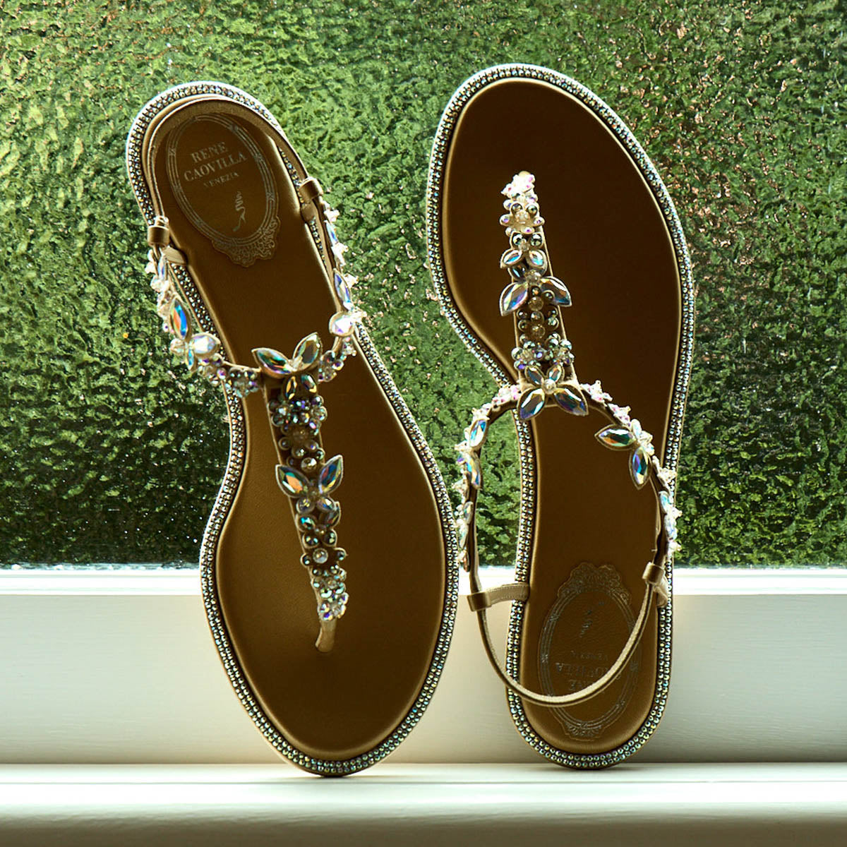 Eden Crystal Floral Thong Sandal