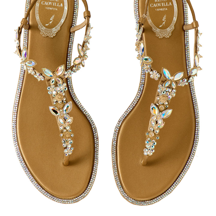 Eden Crystal Floral Thong Sandal