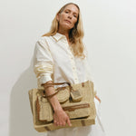 East West Holiday Tote in Natural Raffia