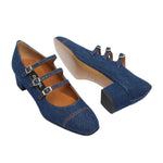 Kina Denim Triple Strap 40mm Mary Jane