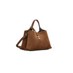 Logo Charm Suede Micro Tote Bag
