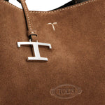 Logo Charm Suede Micro Tote Bag