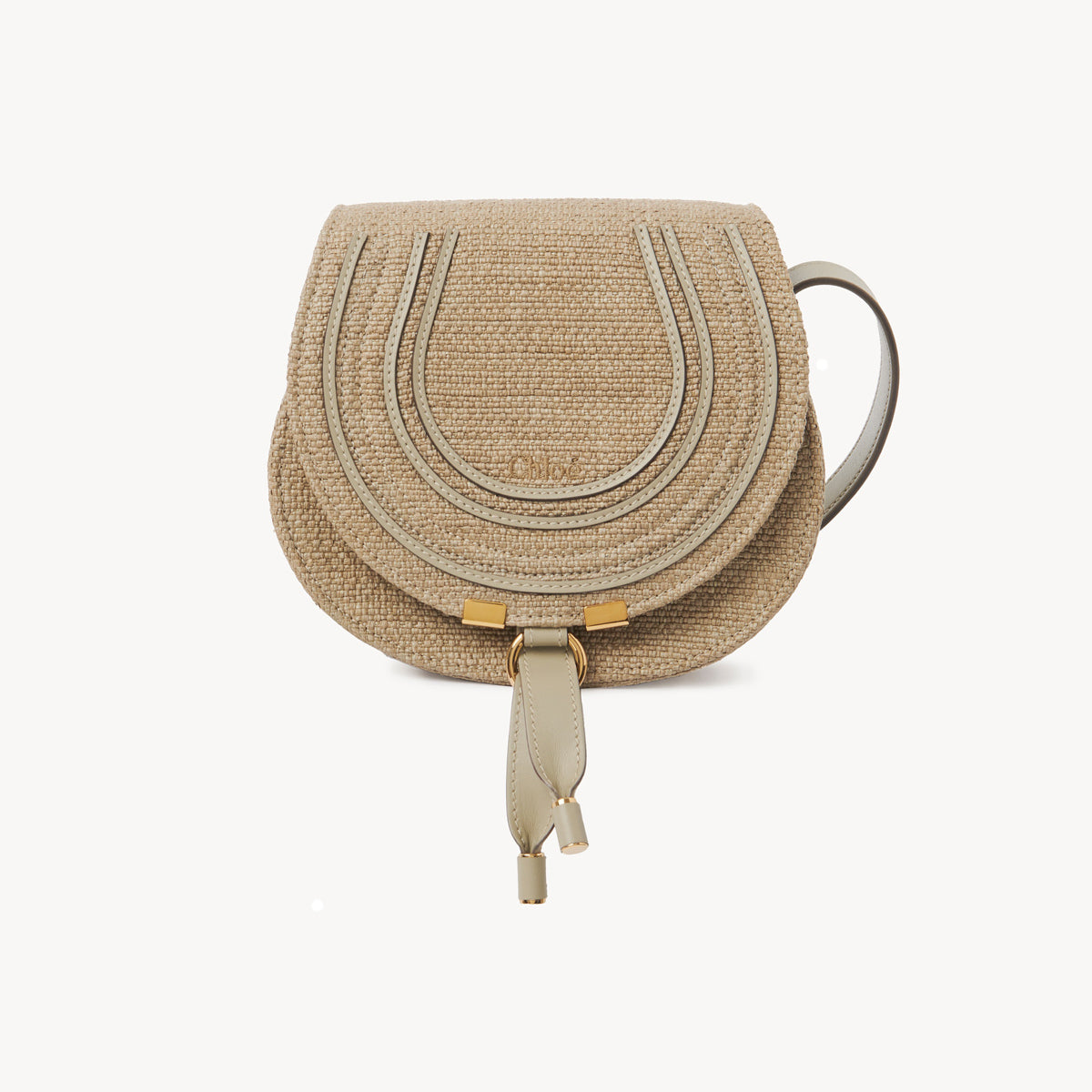 Marcie Raffia Small Saddle Bag