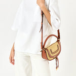 Mini Marcie Shoulder Bag Raffia Mix