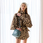 Raffia and Leather Mini Shopping Bag