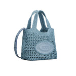 Raffia and Leather Mini Shopping Bag