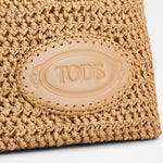 Raffia and Leather Mini Shopping Bag